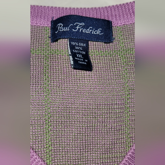 Paul Fredrick Lavender V-Neck Sweater Vest - Picture 6 of 10